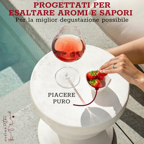 Gusto Nostro ergonomic-wine-glass design provides secure, comfortable grip.
