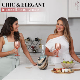 Gusto Nostro marble wine chiller on bar cart adds elegant cooling for guests