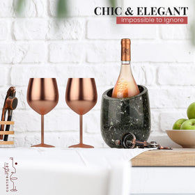 Gusto Nostro wine bottle cooler blends modern style with practical use.