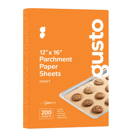 GUSTO pre-cut parchment sheets 12x16 for quick, clean prep and even baking
