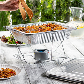 GUSTO recyclable aluminum pans offer eco-friendly, convenient one-time use.