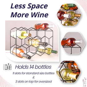 Gusto Nostro countertop wine rack top bottle space supports larger bottles