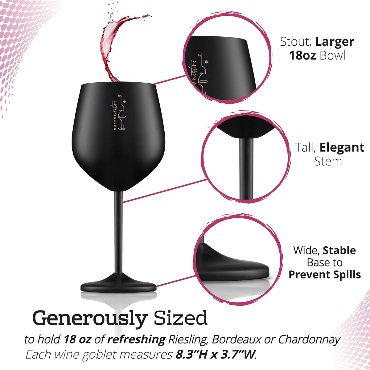 Gusto Nostro poolside wine glass keeps drinks cool during outdoor gatherings.