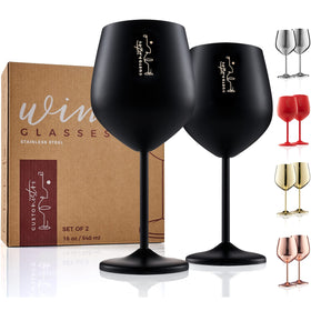 Gusto Nostro stainless steel wine glass 18oz, travel-ready for on-the-go sipping.