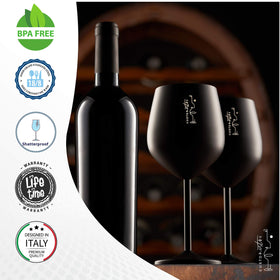 Gusto Nostro unbreakable metal wine glass in durable 304 stainless steel.