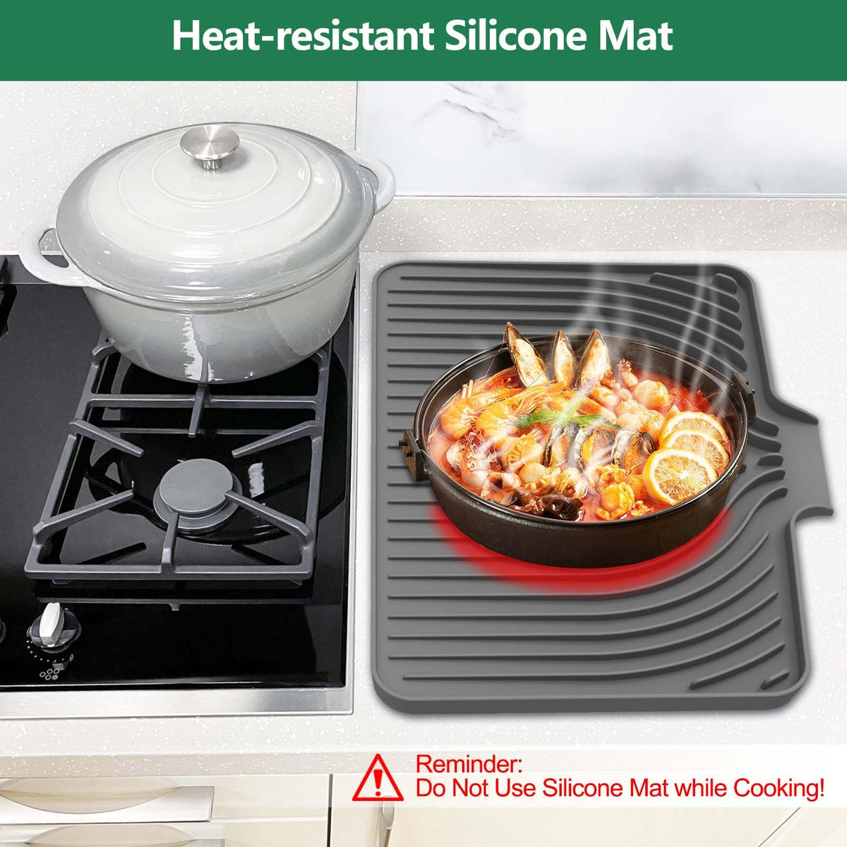 GUUKIN silicone mat uses food-grade silicone for safe drying.