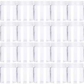 Guuozzli 20-pack round clear jar with lid for cosmetics and slime storage