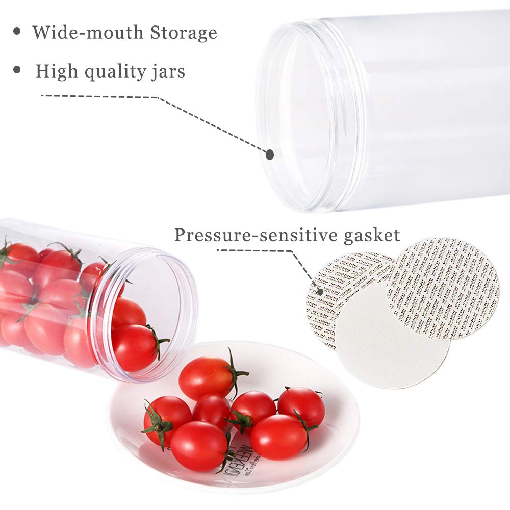 Guuozzli empty plastic jar with lid, versatile for art and kitchen uses