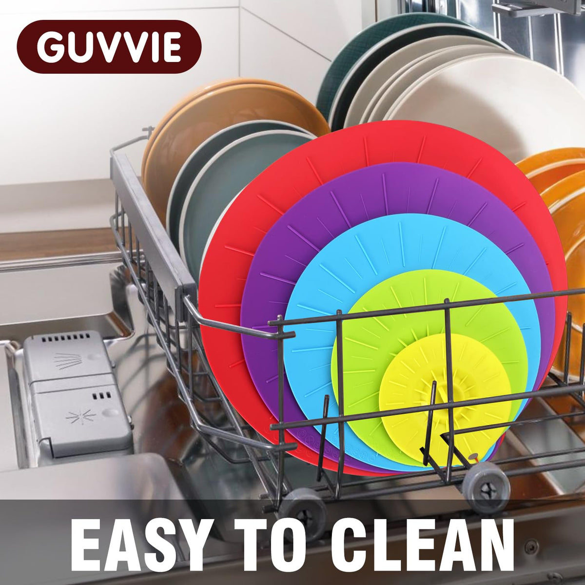 Guvvie lids are fridge and freezer safe for versatile food management.