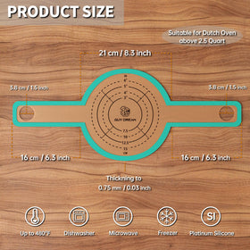 GUY.DRE.MAT dutch oven baking mat with non-stick silicone surface for clean release