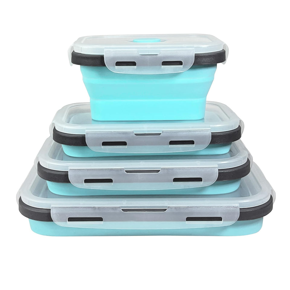 Guyuyii collapsible container full set showing space-saving versatility for travel and meals