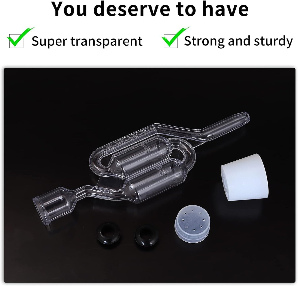 GUZE-US Bubble Airlock Set supports beer, wine, and sauerkraut fermentation.