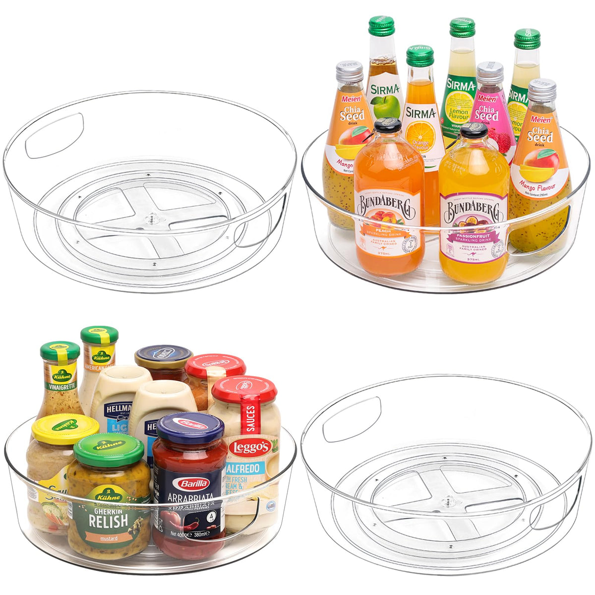 The Guzon 4-pack Lazy Susan with a 12-inch tray enhances pantry organization and quick access.