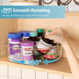 Guzon 360-degree rotating lazy susan provides easy access to items in deep cabinets.