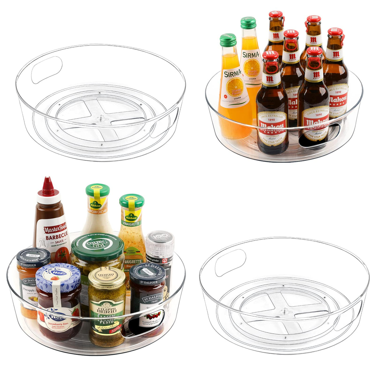 Guzon Lazy Susan 360° rotation enables easy access in deep cabinets.