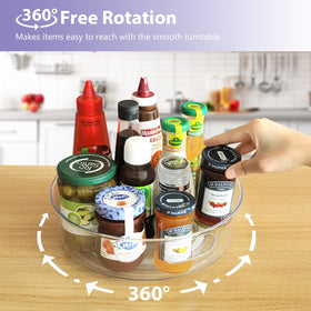 Guzon Lazy Susan raised edge prevents spills during spins.