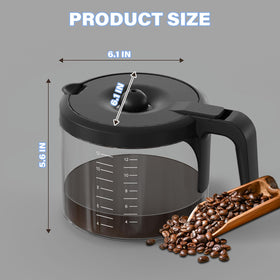 GVANIAMY 12-cup carafe, lid detachable for thorough cleaning.