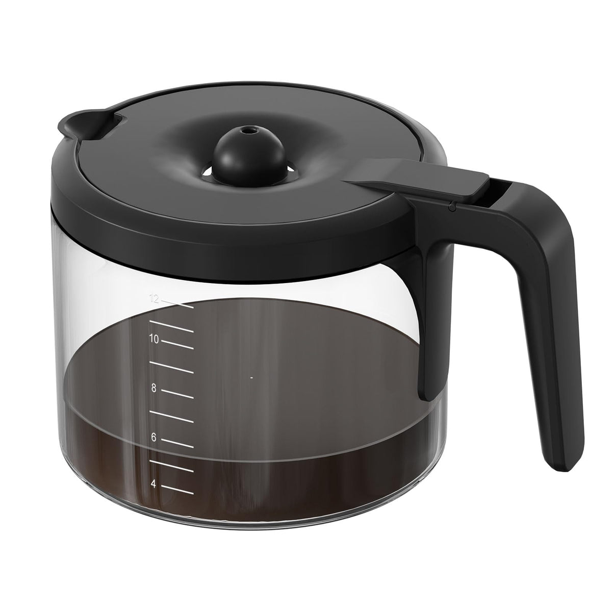 GVANIAMY 12-cup carafe, side view, an easy-to-pour replacement for Keurig 5000/5500.