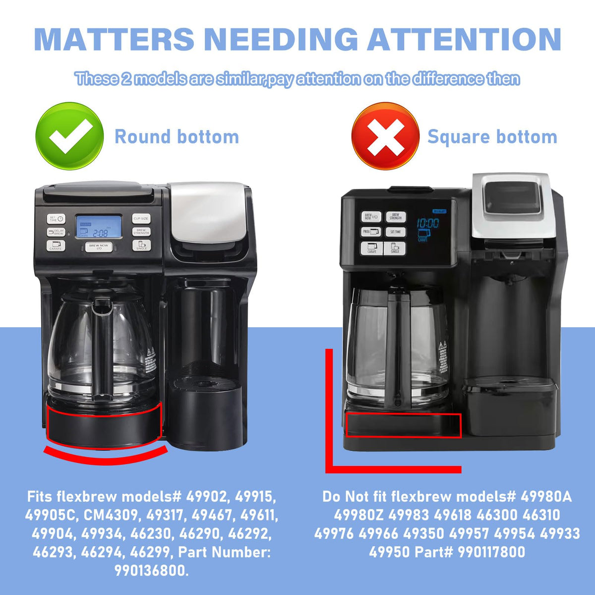 GVANIAMY carafe compatible with Hamilton Beach FlexBrew models.