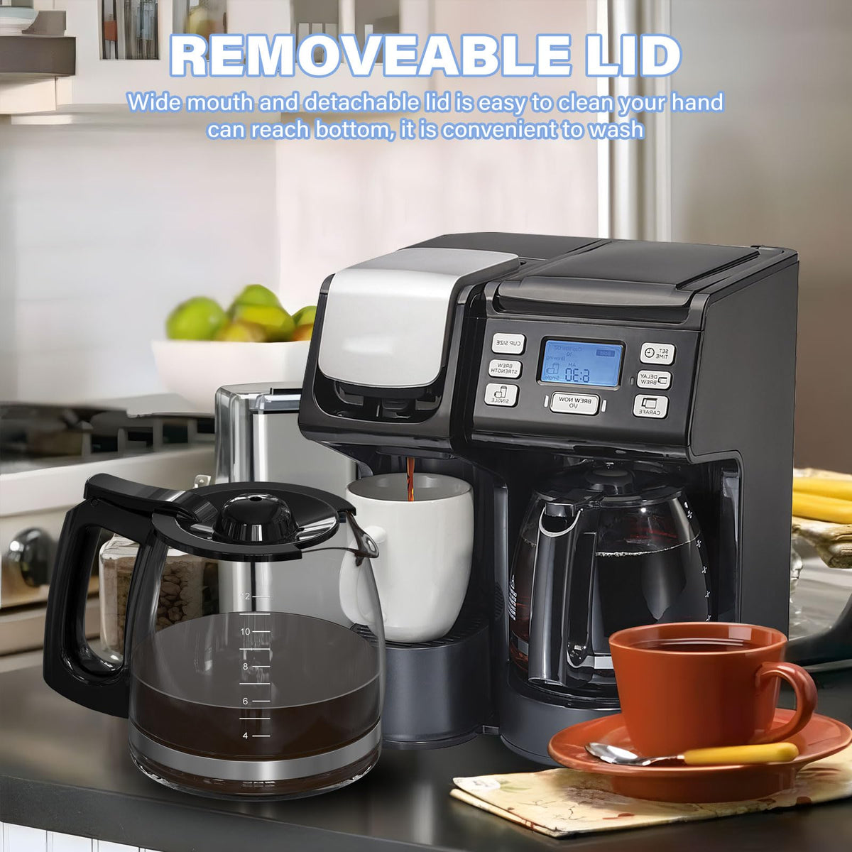 GVANIAMY detachable lid and wide mouth improve cleaning.