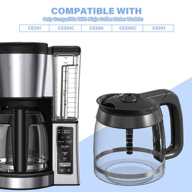 GVANIAMY replacement glass carafe for Ninja CE201 – even heat distribution, easy cleaning.