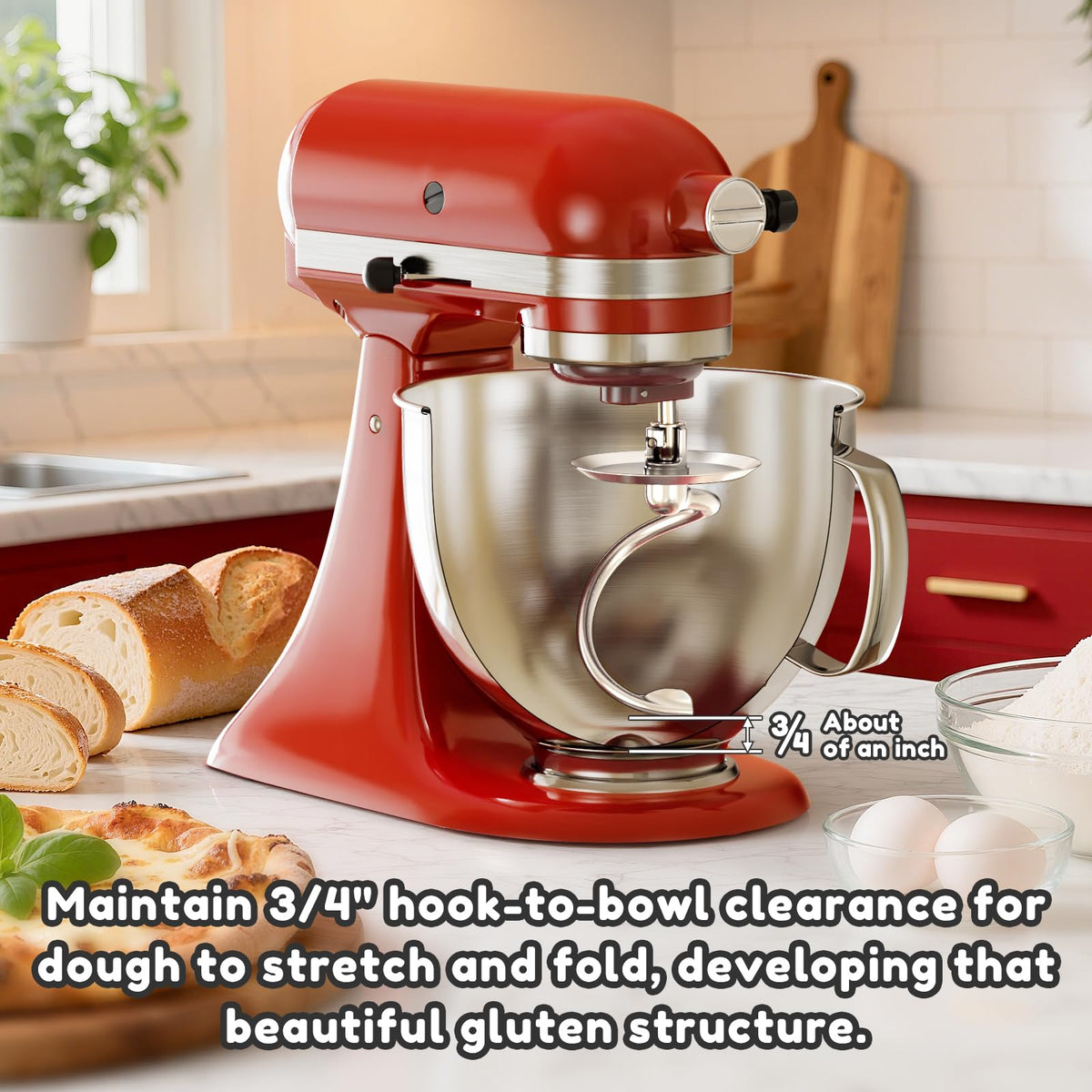 GVODE disc stopper design prevents dough climbing during kneading