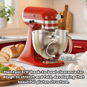 GVODE disc stopper design prevents dough climbing during kneading
