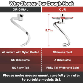 GVODE dishwasher-safe dough hook for quick cleanup after baking