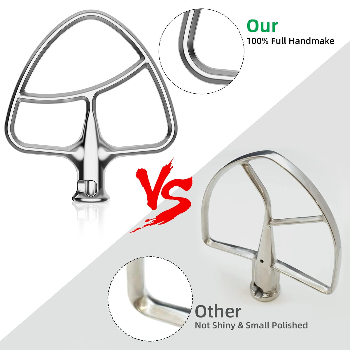 GVODE dishwasher-safe paddle beater simplifies cleanup after doughs and sauces.