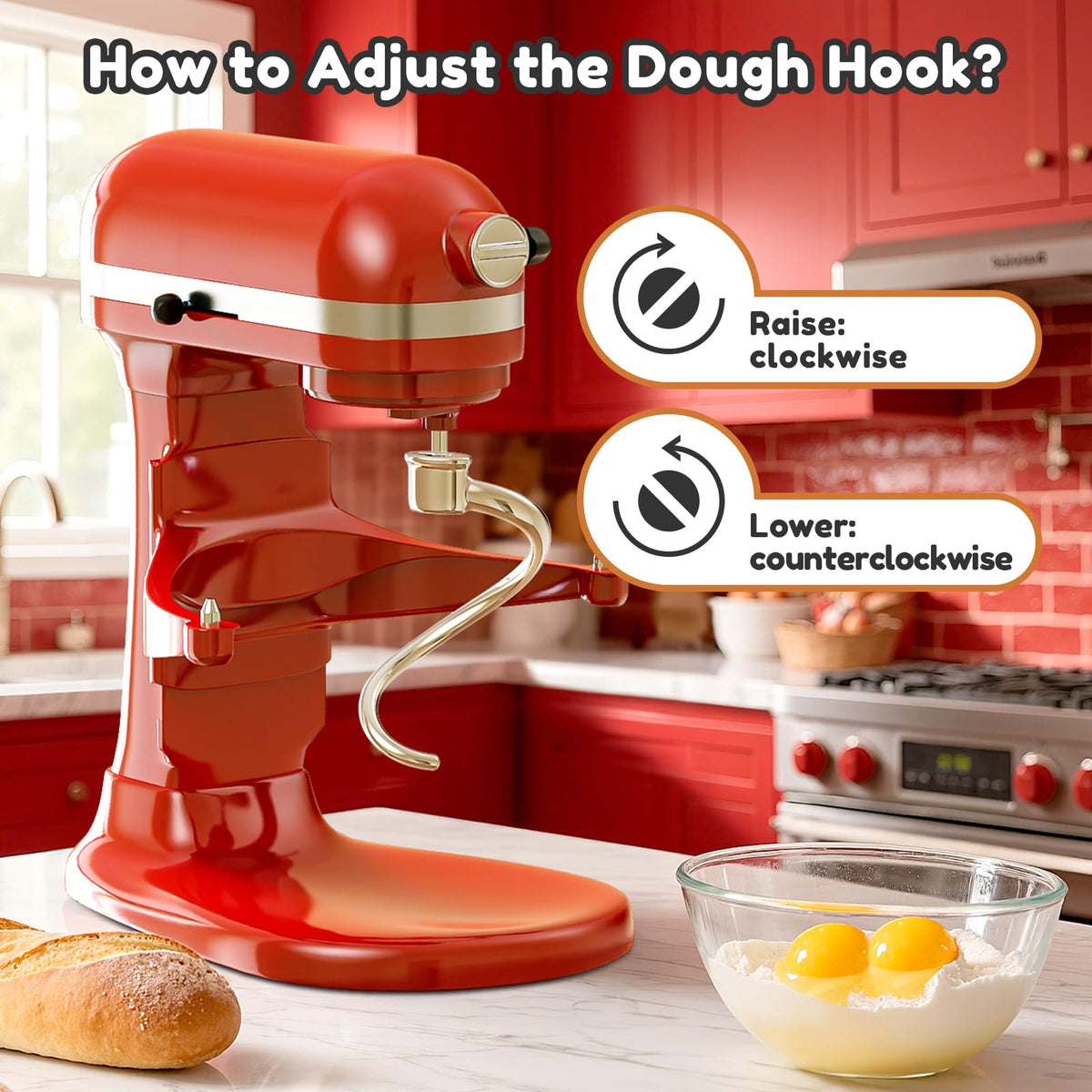 GVODE hook easy-install and removal for bowl-lift KitchenAid mixers.