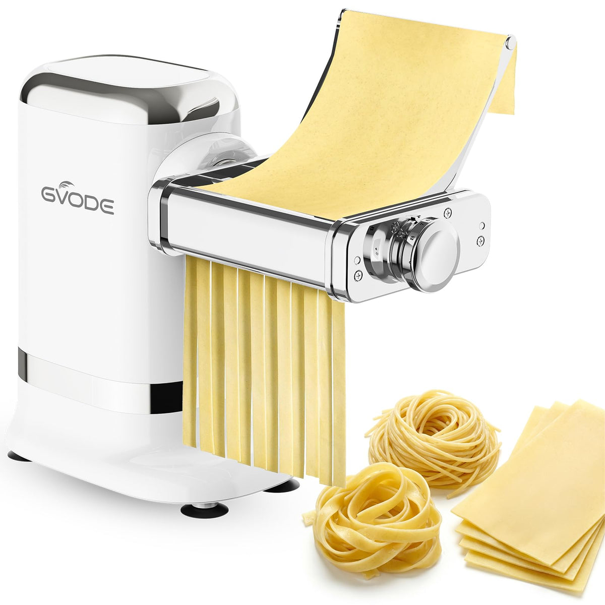 GVODE electric pasta maker with roller for smooth pasta sheets