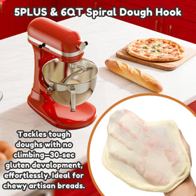 GVODE dough hook with even kneading design for consistent dough texture.