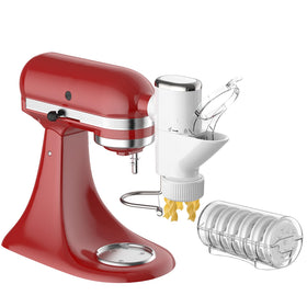 GVODE Gourmet Pasta Press attached to a KitchenAid mixer for fresh pasta at home.