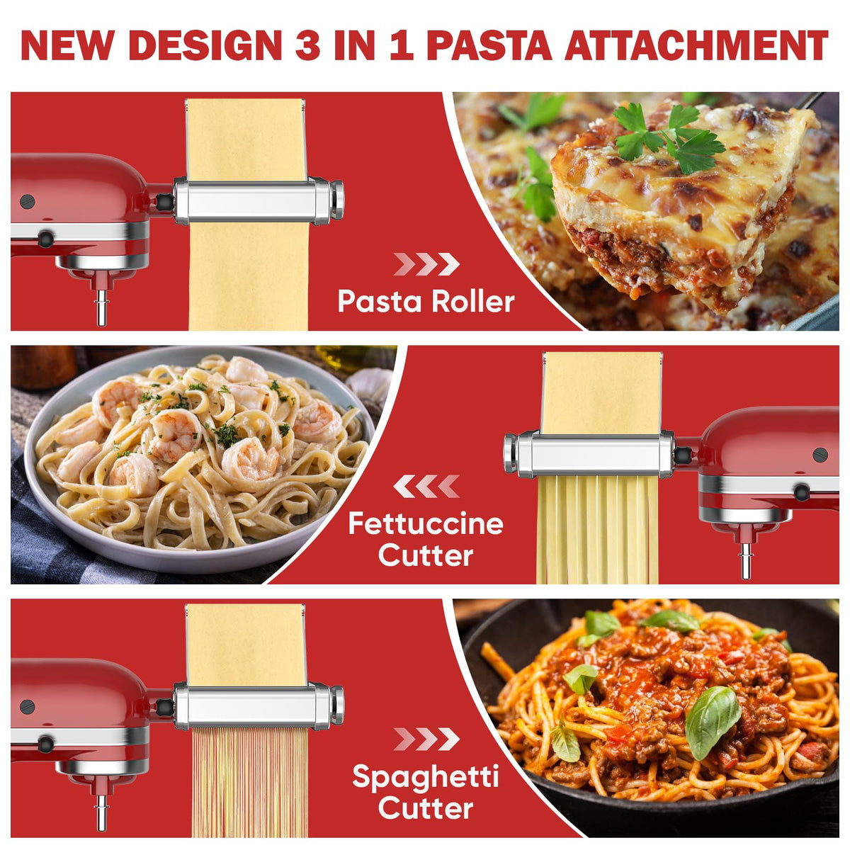 GVODE pasta sheet roller shapes smooth sheets for even cooking