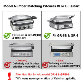 GVODE waffle plates for Cuisinart Griddler GR-5B ensure quick release and easy cleanup