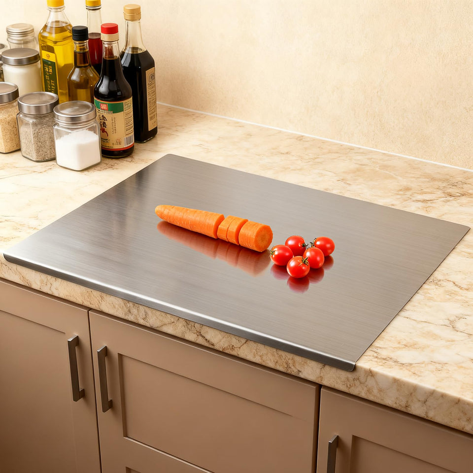 GVUHR L-shape corner design cutting board for stable chopping on the counter.