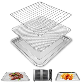 GWBSXM air fryer basket close-up showing durable stainless steel for healthy cooking