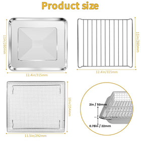 GWBSXM baking set air fryer tray offers sturdy heat distribution for baking