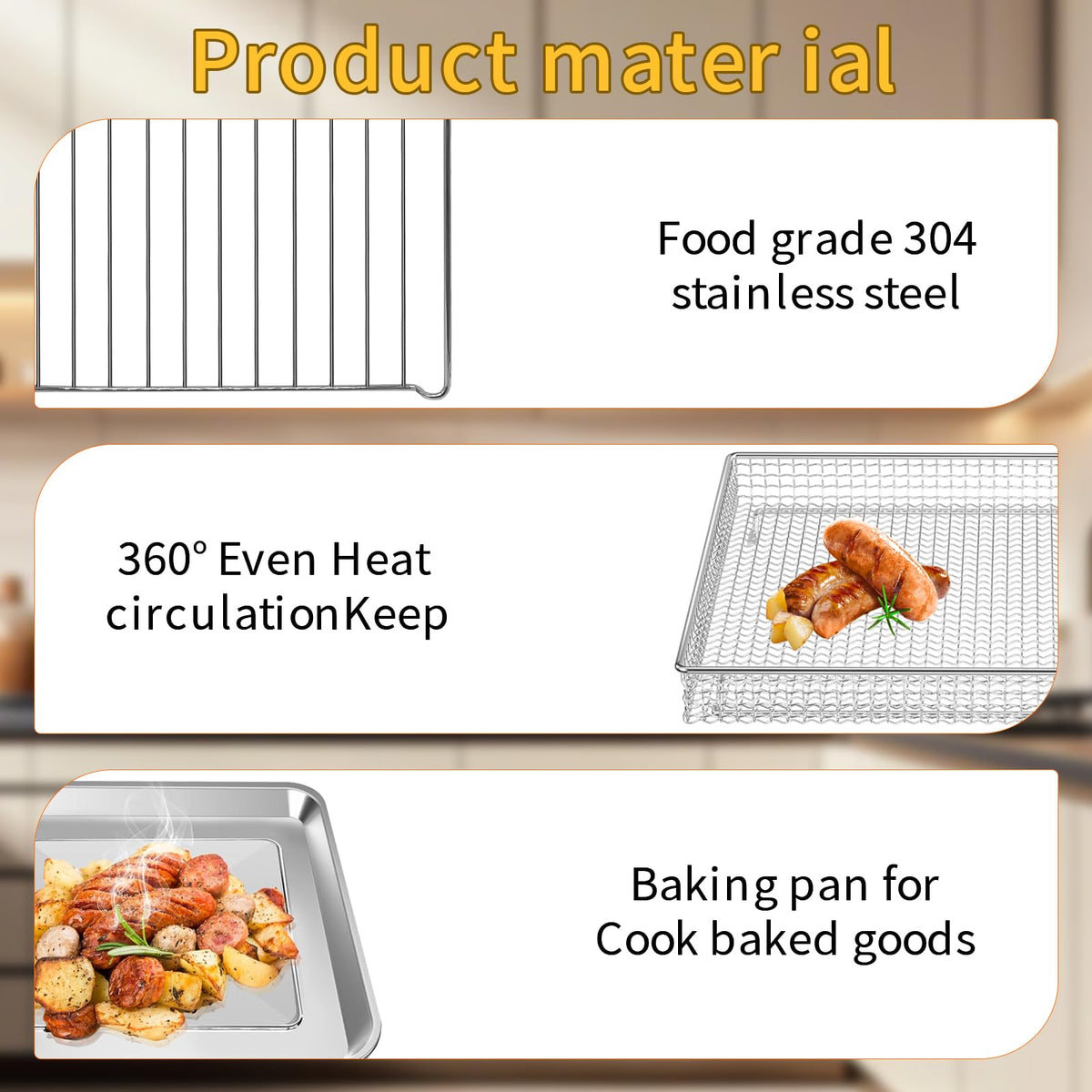 GWBSXM baking set durable steel construction withstands high heat
