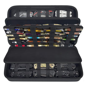 GWCASE 88-slot display case showing organized pocket knives for easy viewing