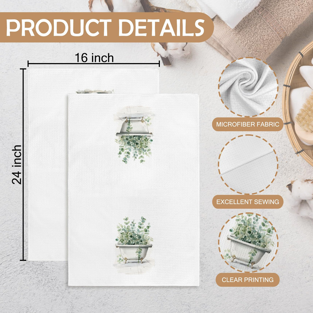 GWFSJYU lifestyle decor towel pack adds eucalyptus charm to any room.