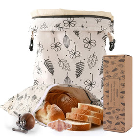 GWTQMJI beeswax bread bags, 2-pack, 18x13 inches, keep crusty bread fresh.