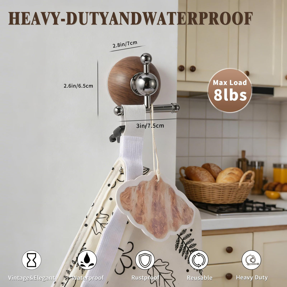 GWTQMJI bundle includes wall hook and sponge for neat kitchen organization.
