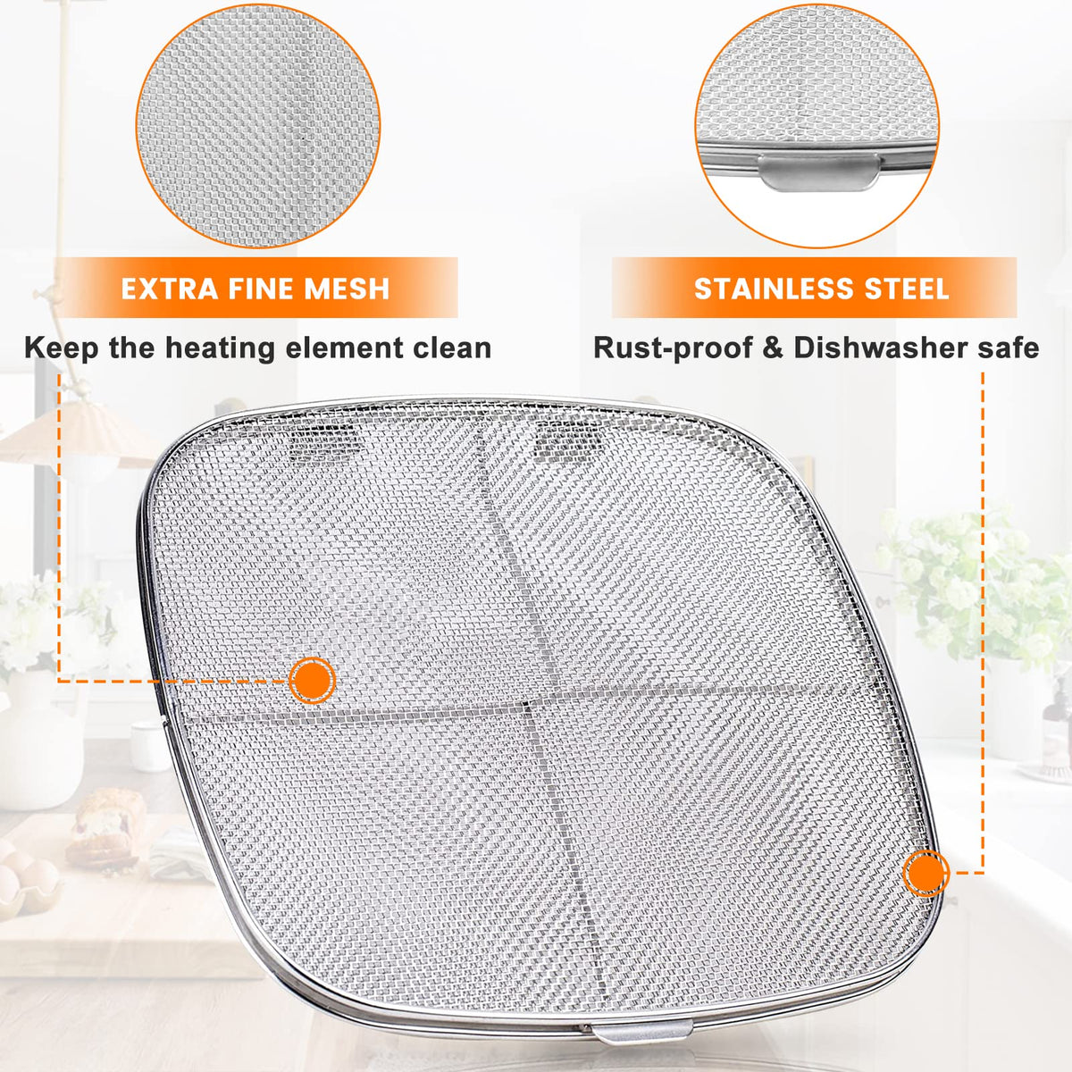 GWY 8.5-inch splatter shield keeps grease in check and enables even browning