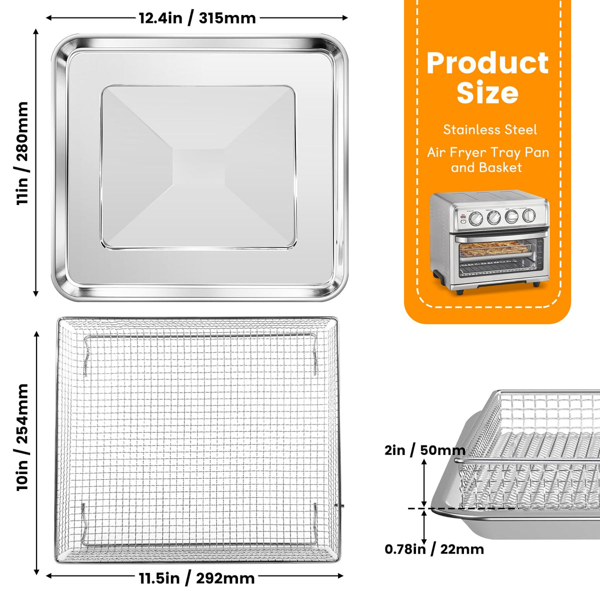 GWY steel mesh basket keeps meals crisp and juicy