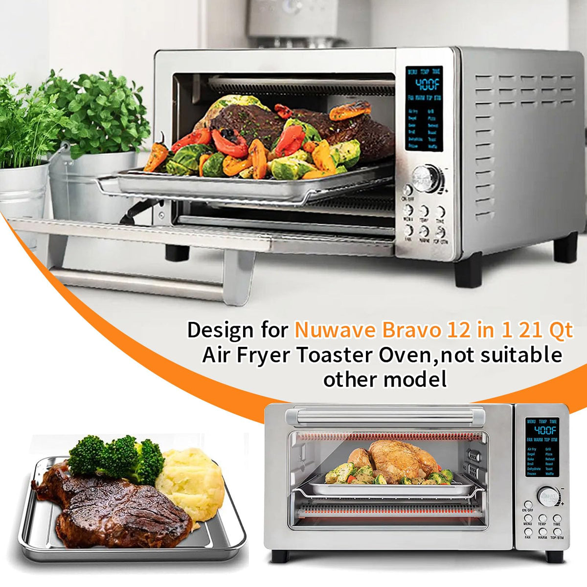 GWY grill plate for Nuwave Bravo 12in enables versatile grilling