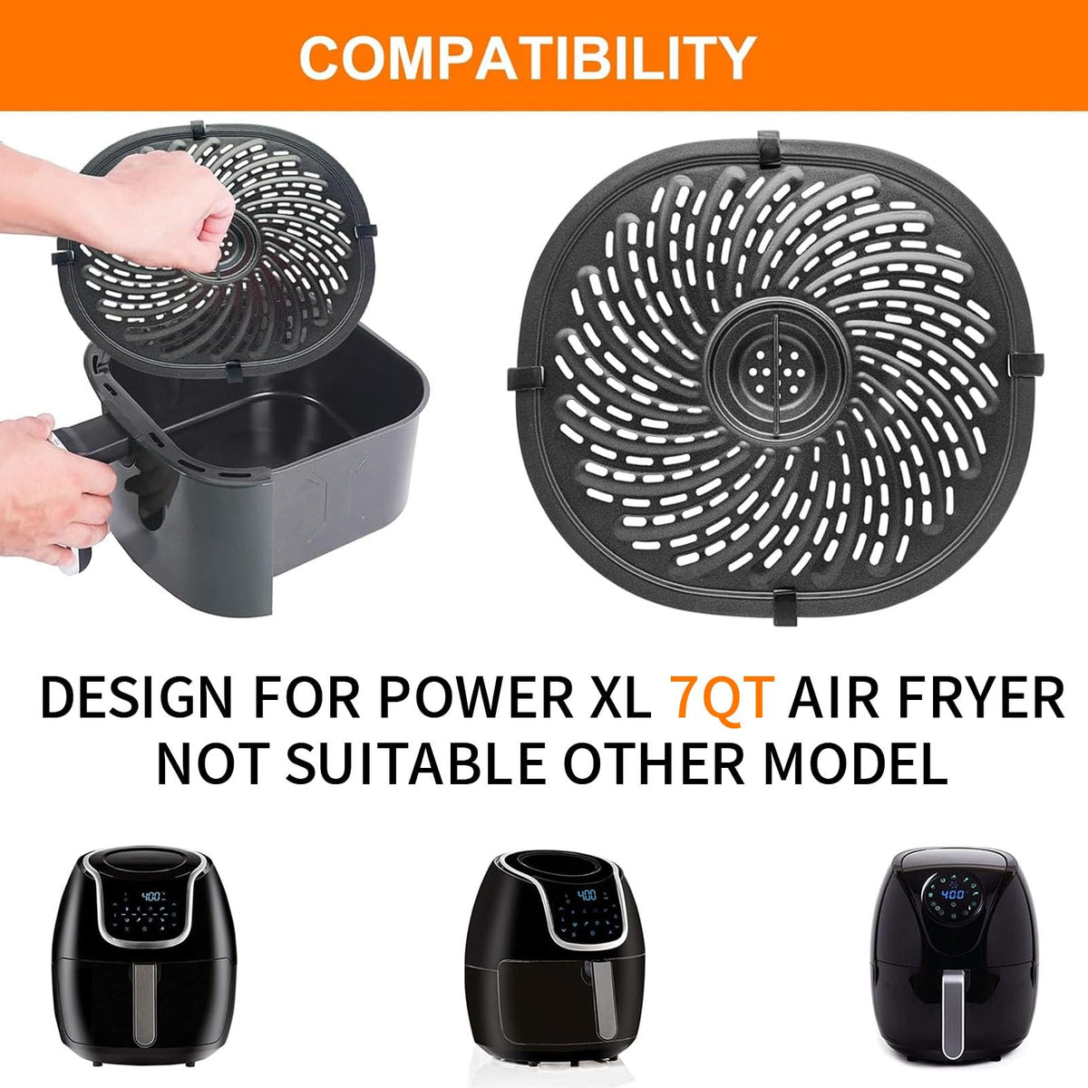 GWY grill plate with easy-to-grab handle for quick removal from the basket