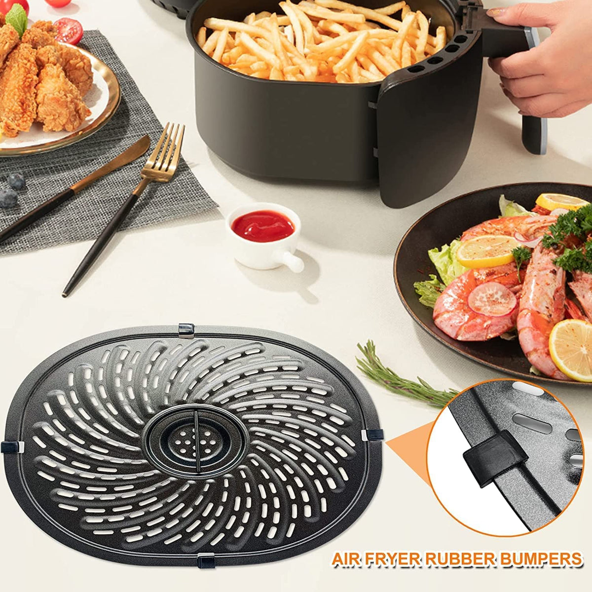 GWY grill plate with whirlwind airflow design for uniform cooking results