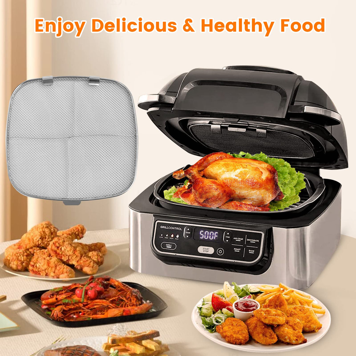 GWY Ninja Foodi compatible shield keeps splatters away during cooking
