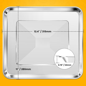 GWY stainless steel tray close-up showing solid construction and heat resistance.